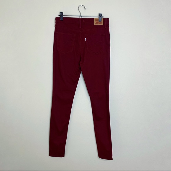 Levi’s 720 High Rise Super Skinny Burgundy Jeans - Picture 5 of 8